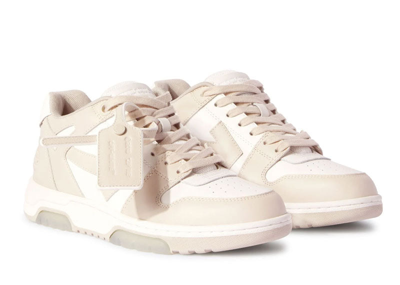 OFF-WHITE Out Of Office OOO Low Tops Beige White
