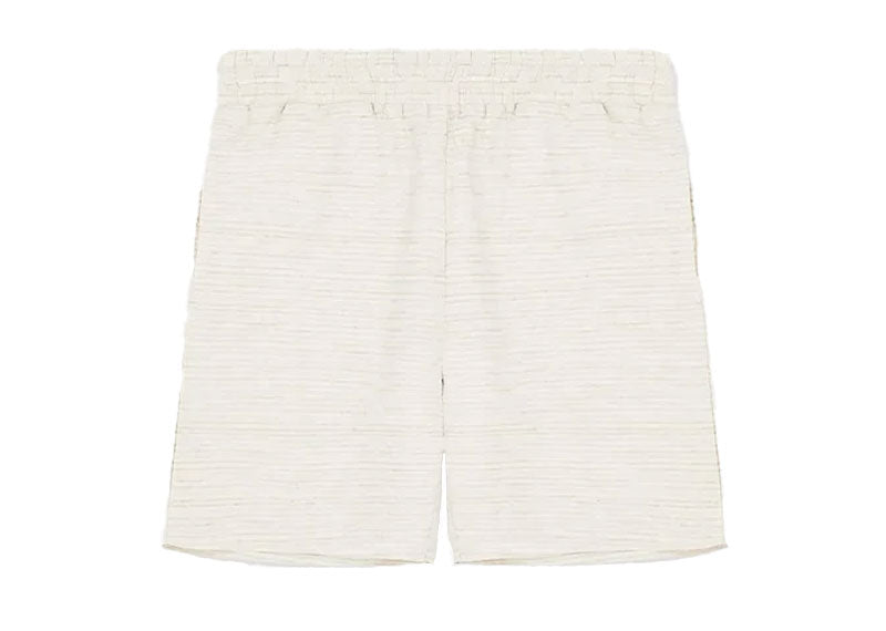 Maniere De Voir Textured Linen Shorts Beige