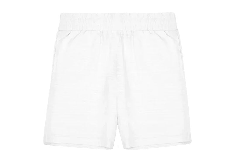 Maniere De Voir Textured Linen Shorts White