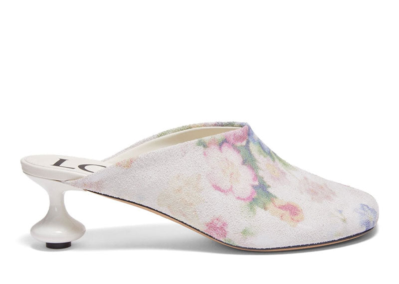 Loewe Toy Brushed Suede Mule Floral