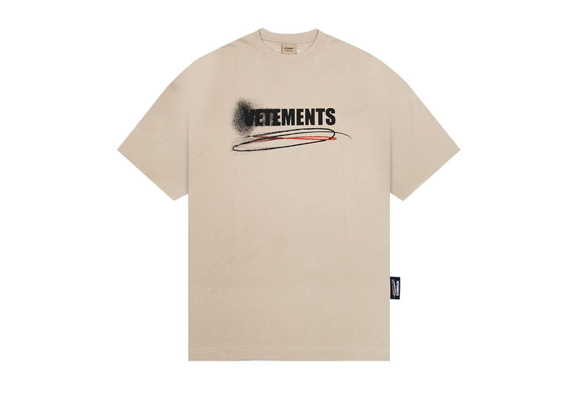 Vetements Sprayed Stencil T-Shirt Beige
