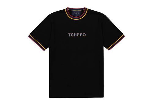 TSHEPO Flag Ribbed T-Shirt Black