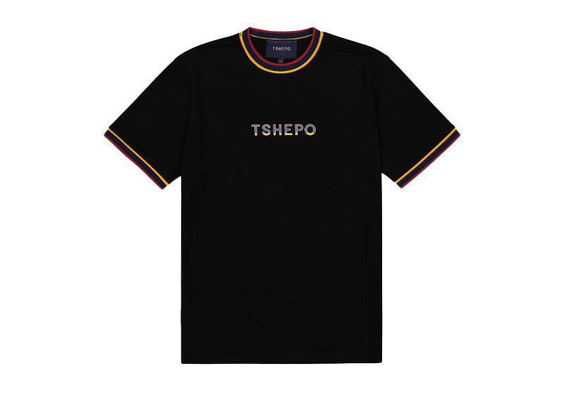 TSHEPO Flag Ribbed T-Shirt Black