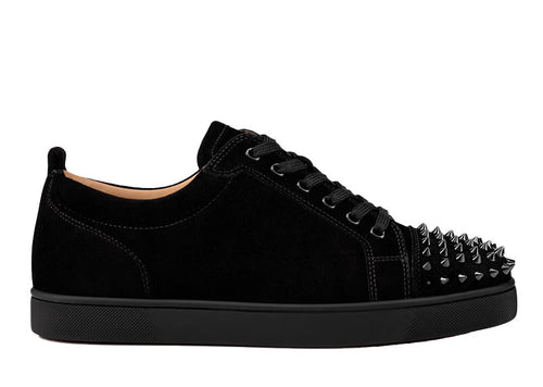 Christian Louboutin Louis Junior Spikes Suede Sneaker Black