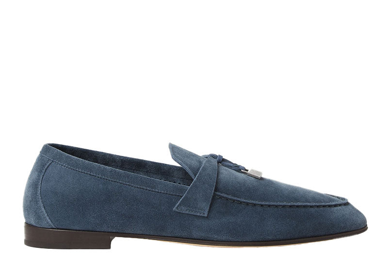 Loro Piana Joan Loafer Calfskin Aegean Wave