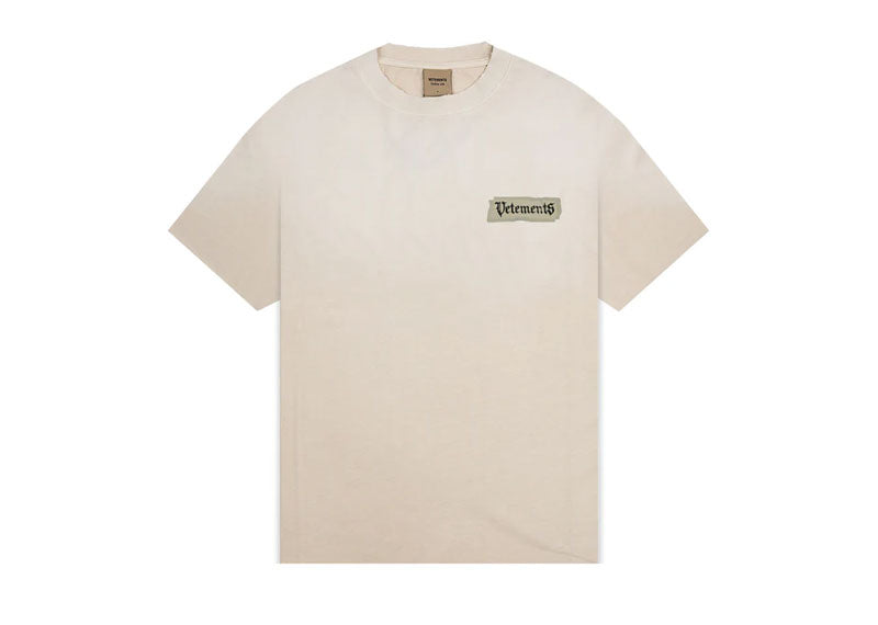 Vetements Blackletter Logo T-Shirt Cream