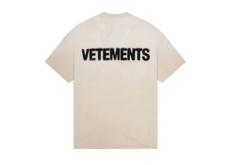 Vetements Blackletter Logo T-Shirt Cream