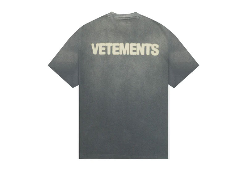 Vetements Blackletter Logo T-Shirt Washed Grey