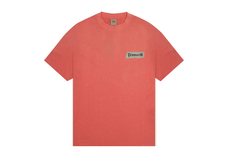 Vetements Blackletter Logo T-Shirt Salmon Pink