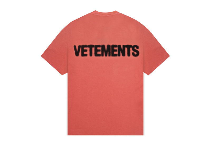 Vetements Blackletter Logo T-Shirt Salmon Pink