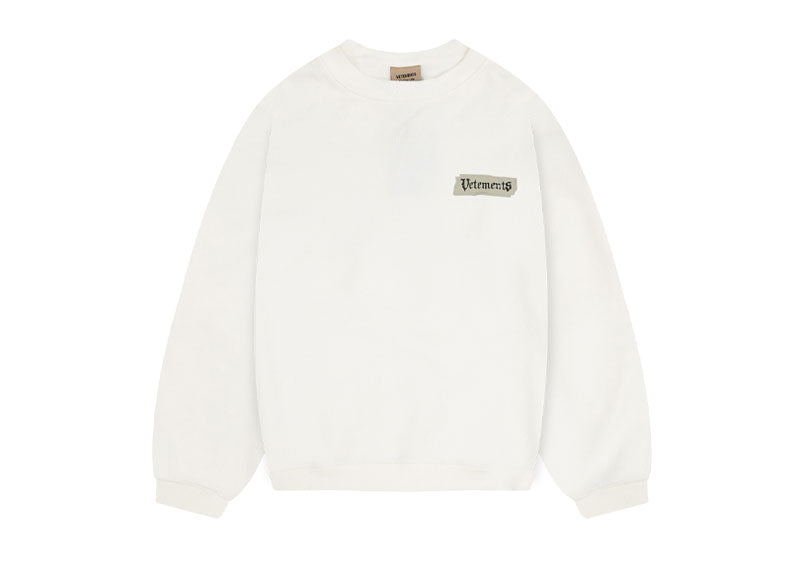 Vetements Blackletter Logo Crewneck White
