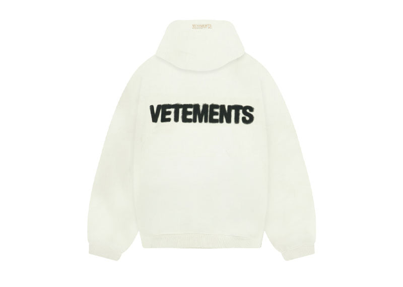 Vetements Blackletter Logo Hoodie Cream