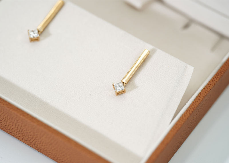 SOUL Linea Drop 9ct Yellow Gold Earrings