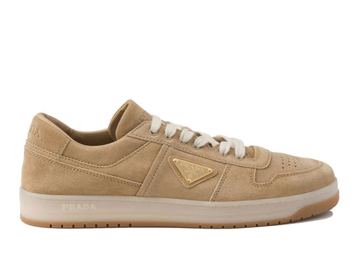 Prada Downtown Delave Low Top Sneakers Ecru