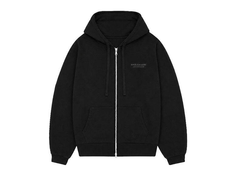 SOUL Logan Zip Through Hoodie Black