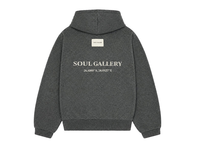 SOUL Logan Zip Through Hoodie Charcoal Melange