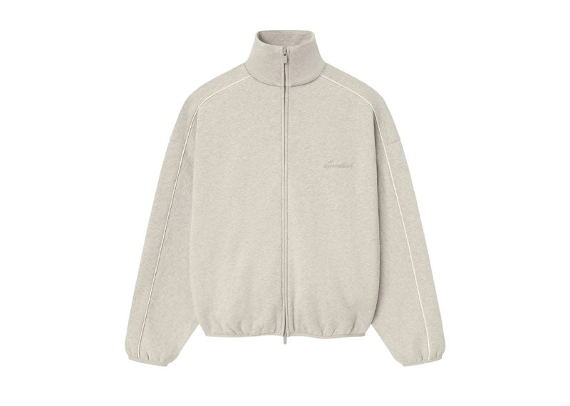 Fear of God Essentials Modern Fleece Piping Track Jacket Heather Stone/Cloud White