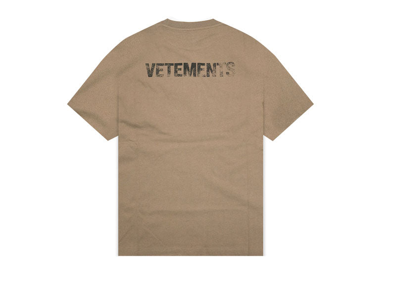 Vetements Faded Block T-Shirt Mocha Brown