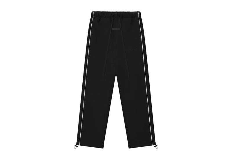 Fear of God Essentials Relaxed Fleece Piping Sweatpant Jet Black/Cloud White