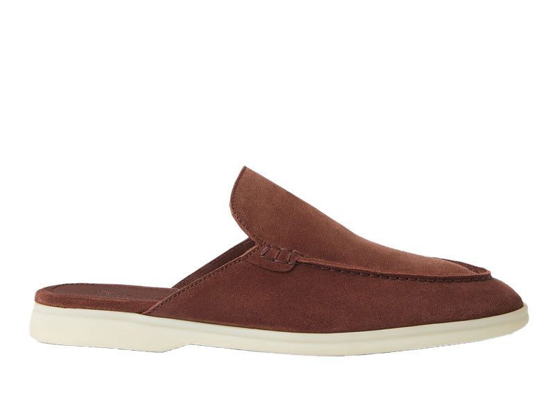 Loro Piana Babouche Walk Loafer Suede Deep Mogano