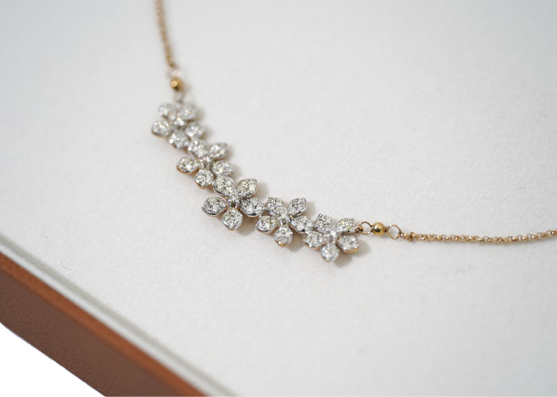 SOUL Fiore Cluster 9ct Yellow Gold Necklace