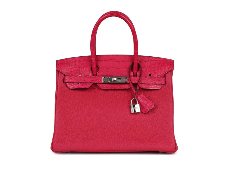 Hermes Birkin 30 Touch Framboise Crocodile Palladium Hardware