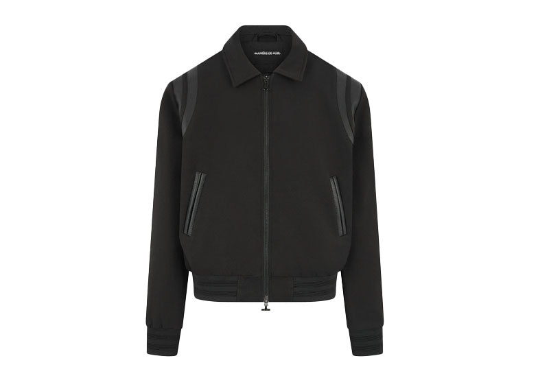 Maniere De Voir Dennis Tailored Varsity Jacket Black