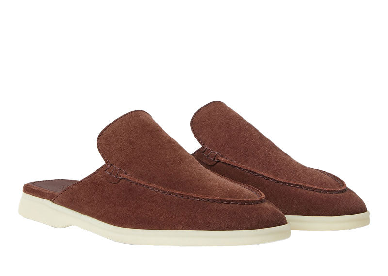 Loro Piana Babouche Walk Loafer Suede Deep Mogano