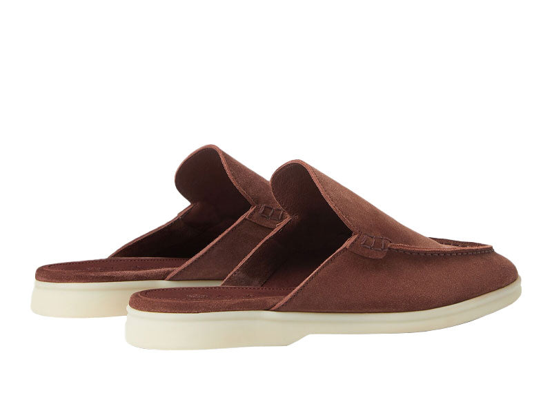 Loro Piana Babouche Walk Loafer Suede Deep Mogano