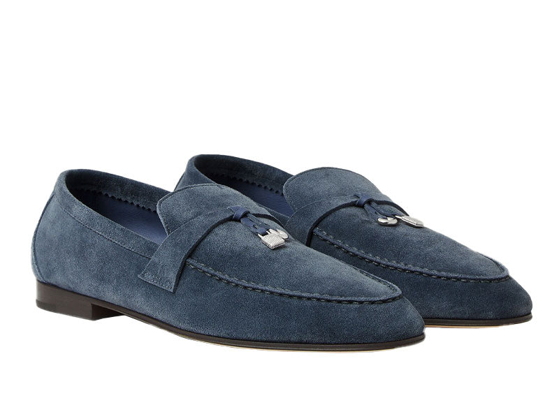 Loro Piana Joan Loafer Calfskin Aegean Wave