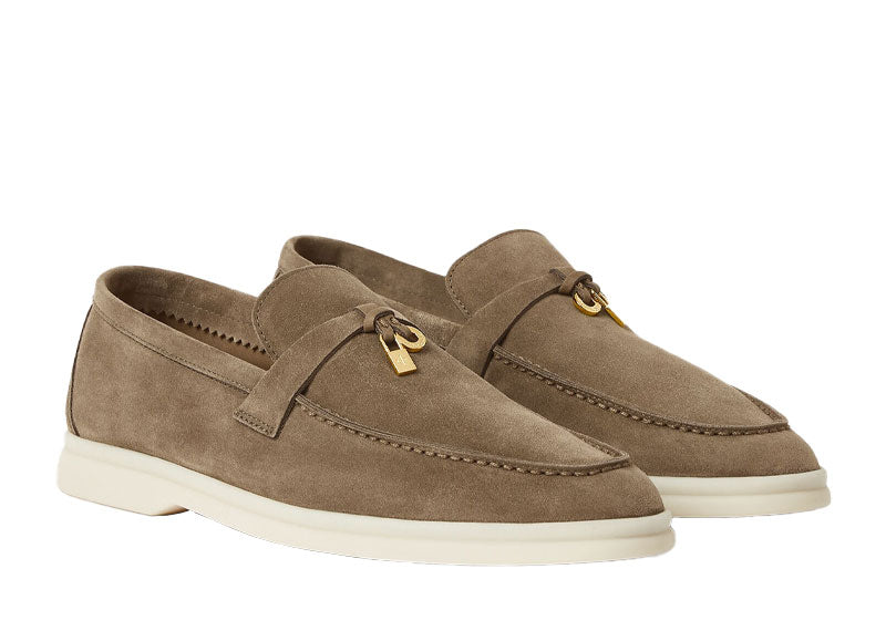 Loro Piana Summer Charms Walk Loafer Suede Antique Brown