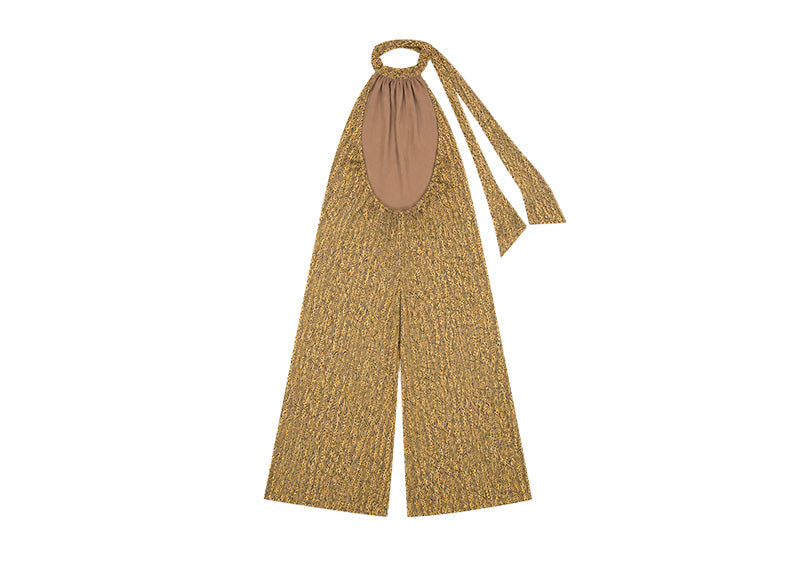 Diane Paris Astrid Long Halter Neck Jumpsuit Safari Print