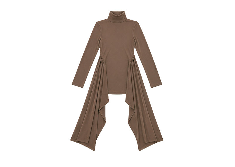 Diane Paris Ania Long Sleeve Short Dress Brown