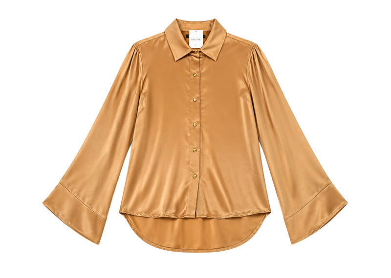 Diane Paris Anastasia Shirt Brown Satin