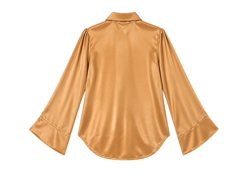 Diane Paris Anastasia Shirt Brown Satin