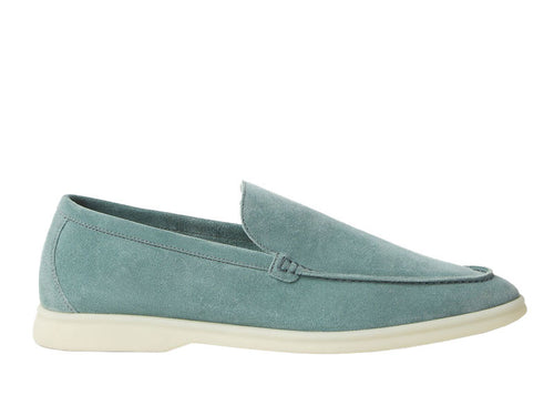 Loro Piana Summer Walk Loafer Suede Pine Cloud