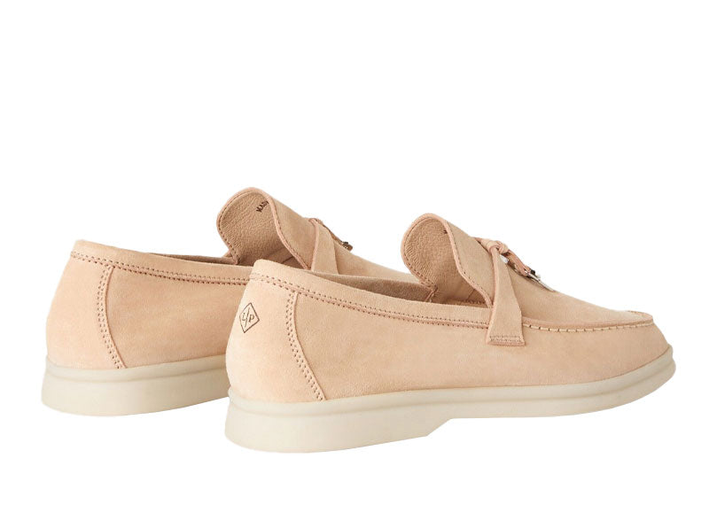 Loro Piana Summer Charms Walk Loafer Suede Pink Sand