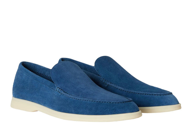 Loro Piana Summer Walk Loafer Suede Cobalt Ink