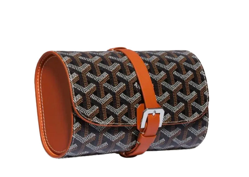 Goyard Dual Watch Case Black/Tan