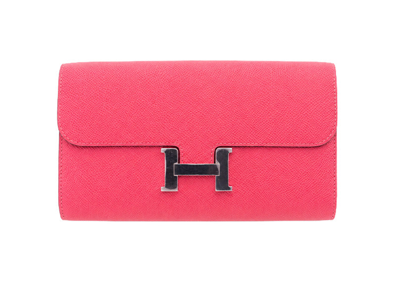 Hermes Constance Long Wallet To Go Rose Azalee