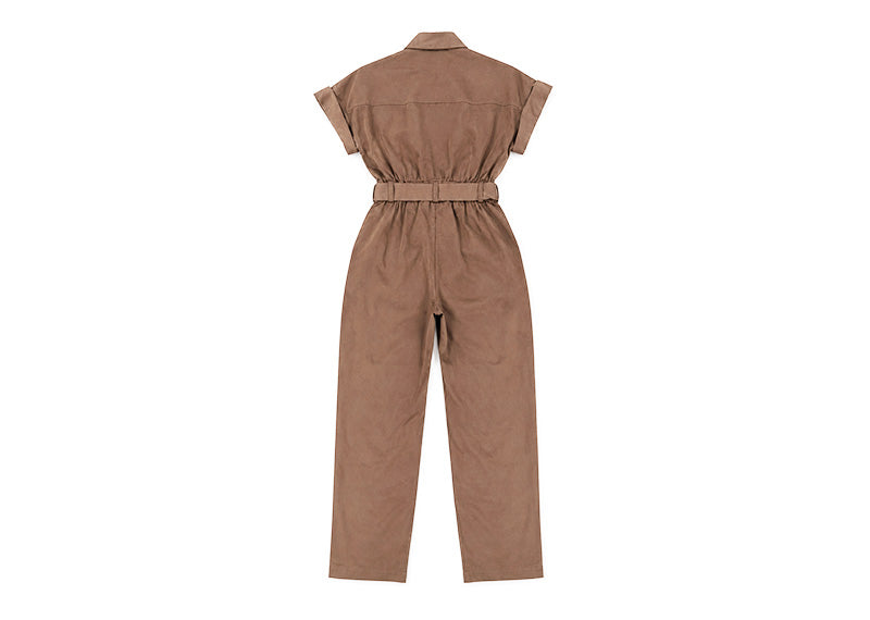 Diane Paris Utility Long Jumpsuit Brown