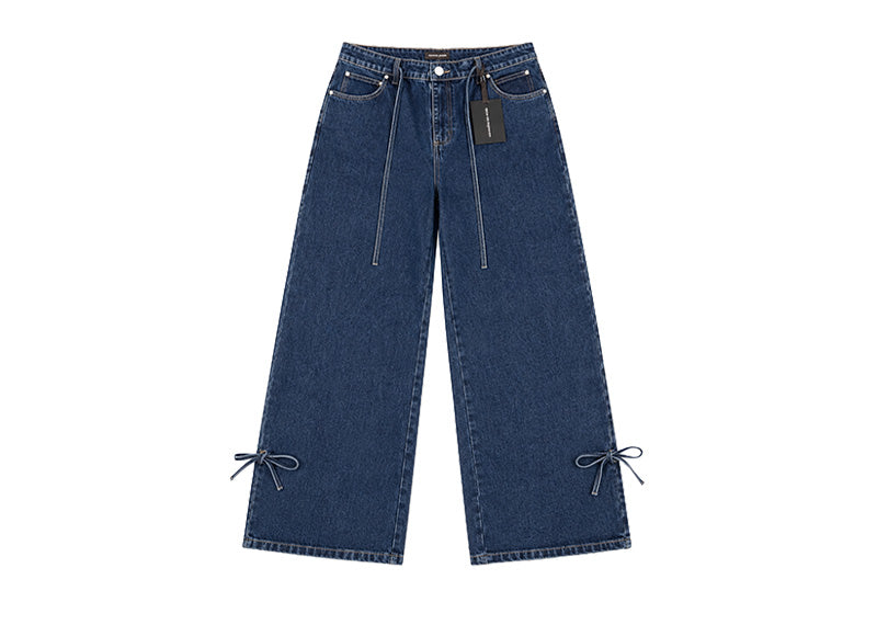 Maniere De Voir Van Wide Mid Rise Baggy Jeans Indigo