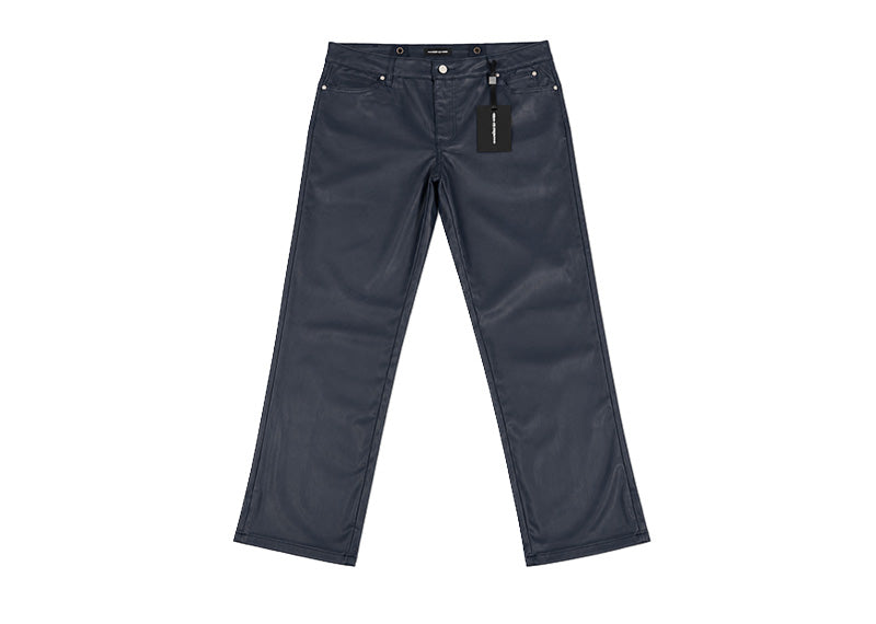 Maniere De Voir Wax Effect Straight Leg Jeans Indigo