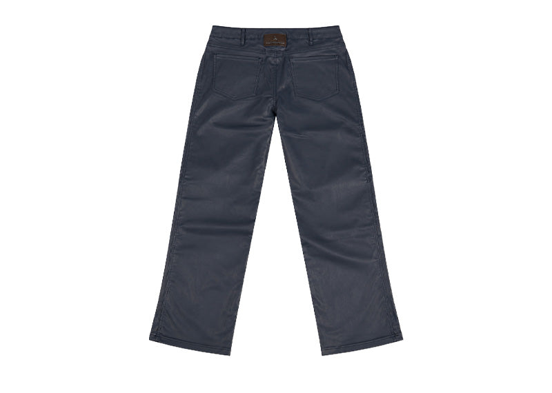 Maniere De Voir Wax Effect Straight Leg Jeans Indigo