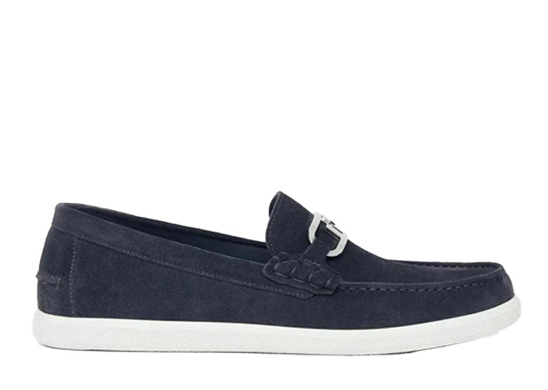Fendi O'Lock Slip-On Loafers Suede Navy Blue