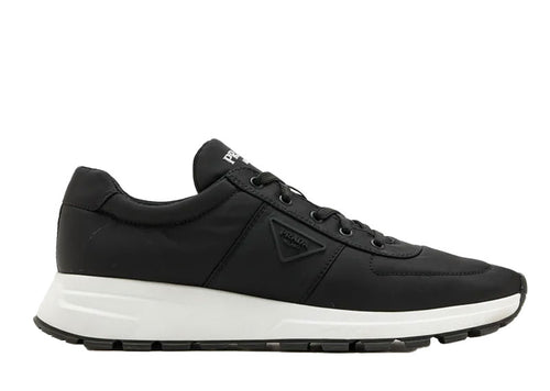 Prada Prax 01 All Nylon Leather Sneakers Black / White