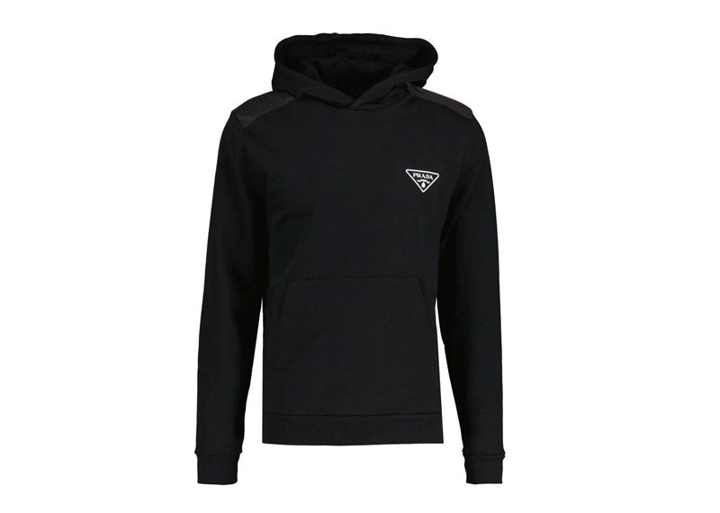 Prada Hoodie Rossa Midnight Cotton Nylon Hoodie Black