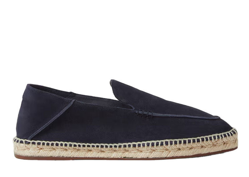Loro Piana Seaside Walk Espadrille Suede Dark Blue Abyss