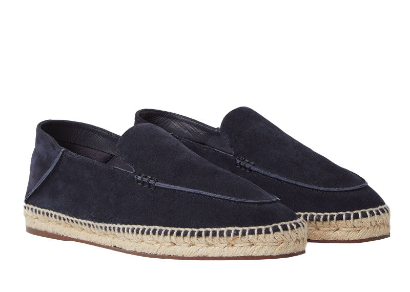 Loro Piana Seaside Walk Espadrille Suede Dark Blue Abyss
