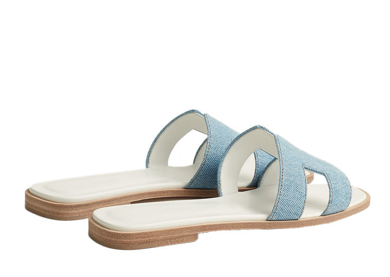 Hermes Oran Sandal Oran Blanc Bleu Clair